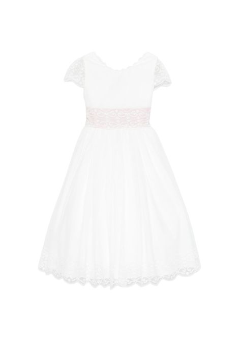 Abito con rifiniture in pizzo AMAYA KIDS | 636226MC1202 CRUDO/ROSA